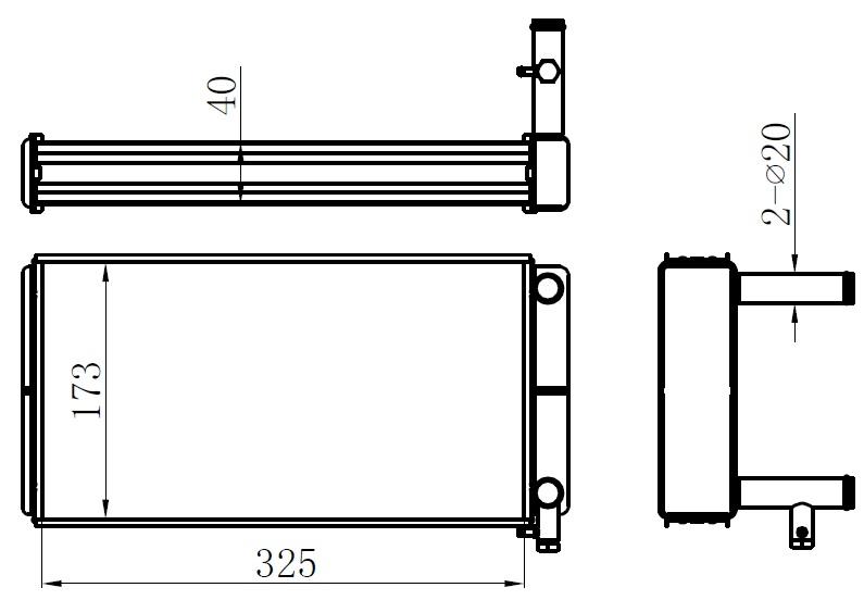 KALORİFER BRAZİNG HEATER A/M(320X175X40)NOVA ARKA - ORIS