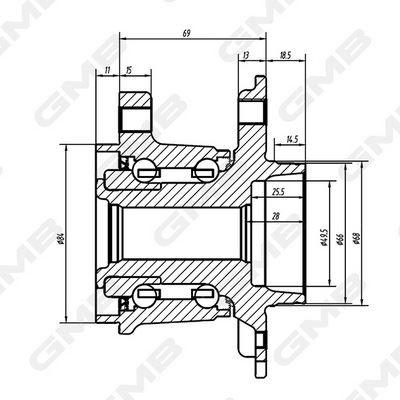 ARKA TEKER PORYASI RULMANLI NISSAN QASHQAI II J11 14-> / RENAULT KADJAR 1.6L Dci 15-> - GMB - OEM 432024EG0A