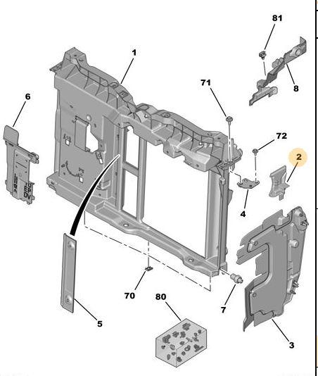 ÖN PANEL HAVA BRAKETİ SOL ÜST CITROEN C3-DS3 - PSA - OEM 7104.LS
