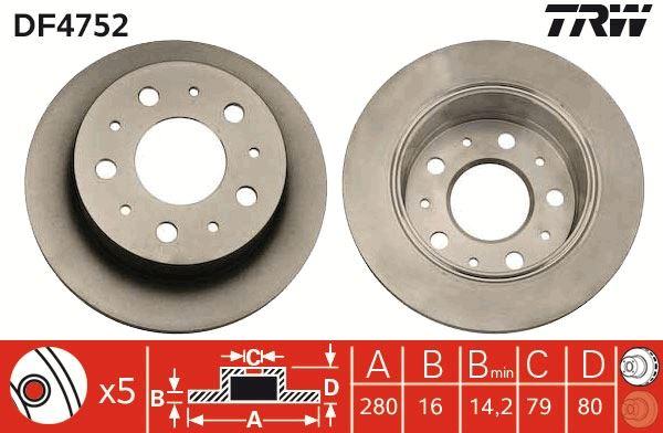 ARKA FREN DISKI FIAT DUCATO 06>BOXER 06>JUMPER 06> 2.0 HDI 2.2HDI-3.0HDI (280x16x5DL) - TRW - OEM 4249.K8