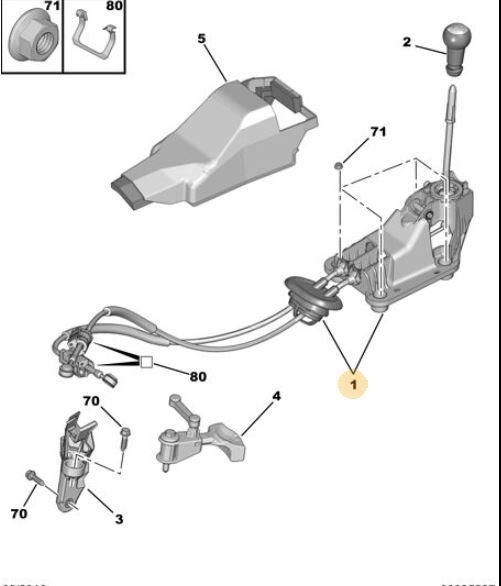 VİTES KUMANDA LEVYESİ KOMPLE 208-301-2008-C3 - PSA - OEM 9837816580
