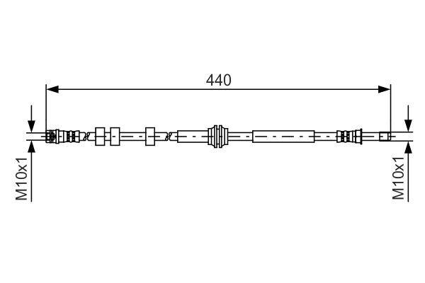 FREN HORTUMU; ARKA. 440.00 MM — BOSCH 1987481430 - BOSCH
