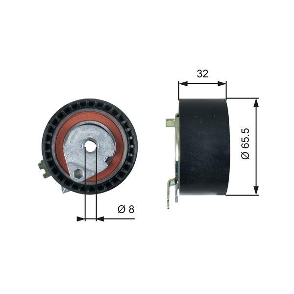 EKSANTRİK GERGİ RULMANI MEGANE I-II-III CLIO II-III KANGOO LAGUNA DACIA DUSTER 10> SANDERO 08> LOGAN 04> 1.4 1.6 (K4M-K4J) - GATES - OEM 8200119652