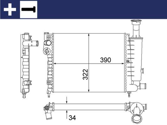 Kühlmittelkühler CITROEN AX - MAHLE