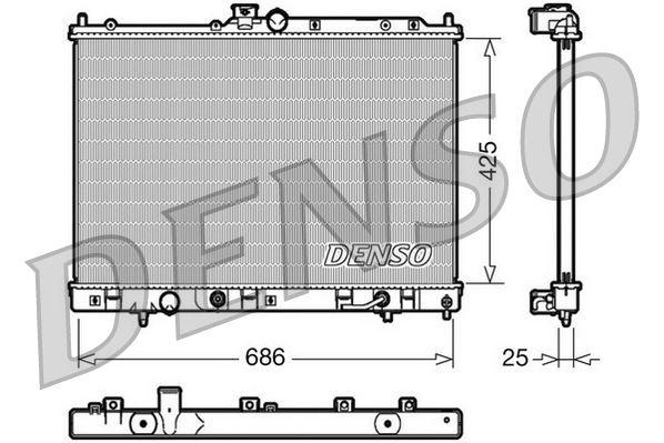 RADİATOR. ENGİNE COOLİNG MITSUBISHI OUTLANDER I (03-06) - DENSO - OEM MN156319