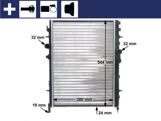 RADYATÖR 307 00>C4 04>1.4 16V-1.6 16V-PARTNER-BERLINGO 97>2.0 HDI 00>(AC+KLİMASIZ+MEK)(562.8x378x27) - MAHLE - OEM 9835996080