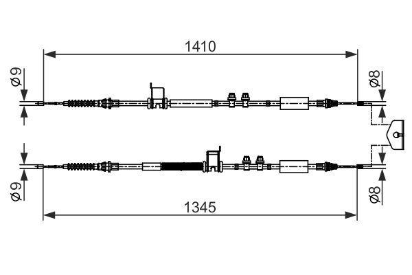 EL FREN TELİ ARKA FORD ECOSPORT 17> KAMPANALI TİP (UZUNLUK: 1345-1410mm) - BOSCH - OEM CN15