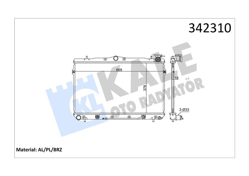 RADYATOR ELANTRA II COUPE 1.5 12V 1.6 16V 1.8 16V 2.0 16V (96-02) (AT) AL PL BRZ - KALE - OEM 2531029700