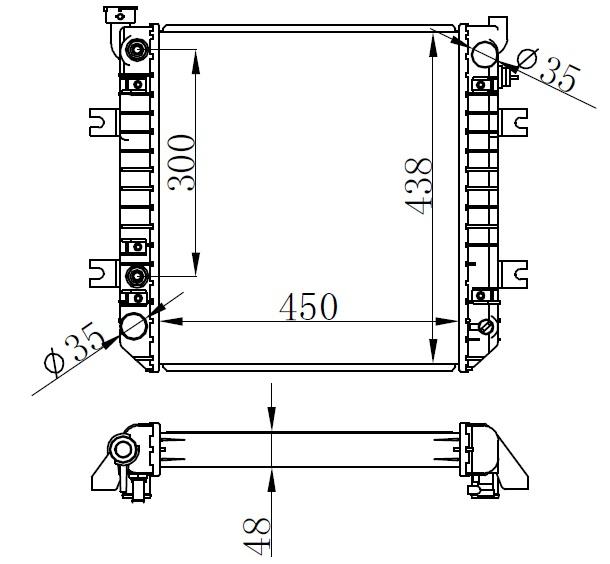 RADYATOR BRAZİNG A/M(450X438X48)FORKLİFT - ORIS