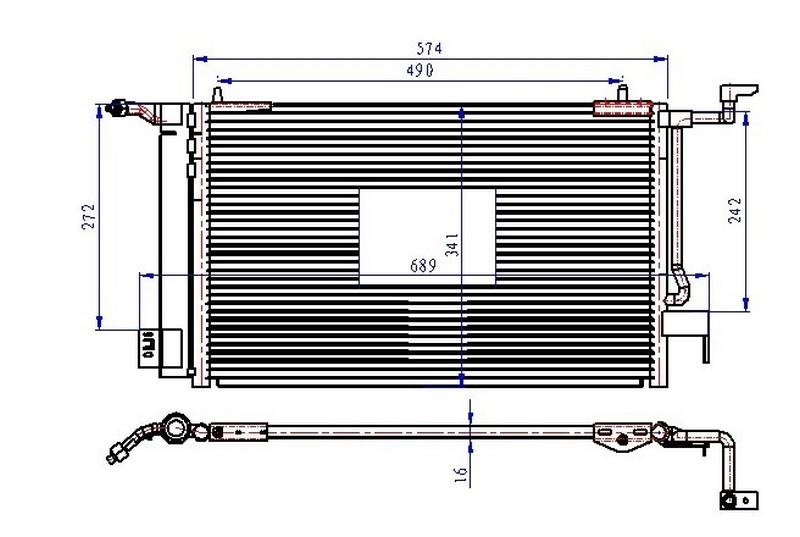 KLİMA RADYATÖRÜ (KONDENSERİ) P306 II (97-01) BERLINGO 97> PARTNER 97> XSARA (97-00) 1.4-1.6-1.8 (568x341x16) - ORIS - OEM 6455.AV