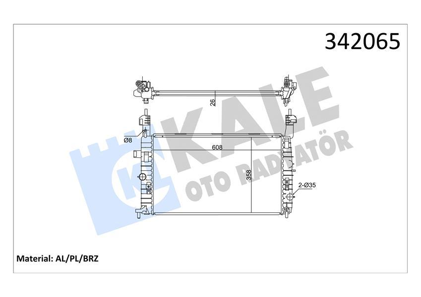 RADYATÖR OPEL MERIVA 1.7 CDTI 03-10 (AL-PL-BRZ) AC - KALE - OEM 1300254