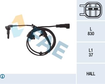 ARKA ABS DEVİR SENSÖRÜ OPEL INSIGNIA A 08>17 (<B1999999) - FAE - OEM 1238438