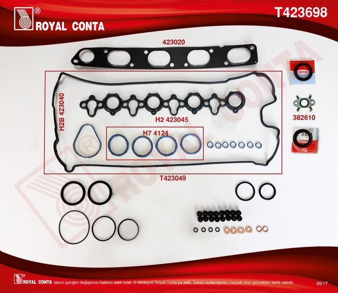 ÜST TAKIM CONTA (CORTECO KEÇELİ+REINZ SUB.LAST+SKC`SİZ) MASTER 2.2-2.5 DCI (G9T-G9U) - ROYAL - OEM 7701477813