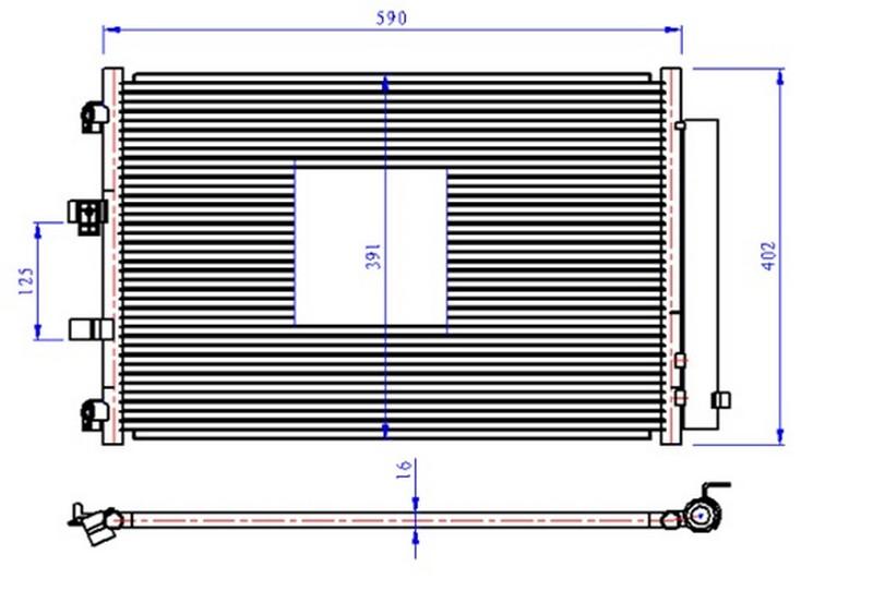 KLİMA RADYATORU (KONDENSERİ) TRANSİT CUSTOM V362 12> TRANSIT V363 14> 2.2 TDCİ (717x467) (AL AL) - ORIS - OEM BK2119710AB