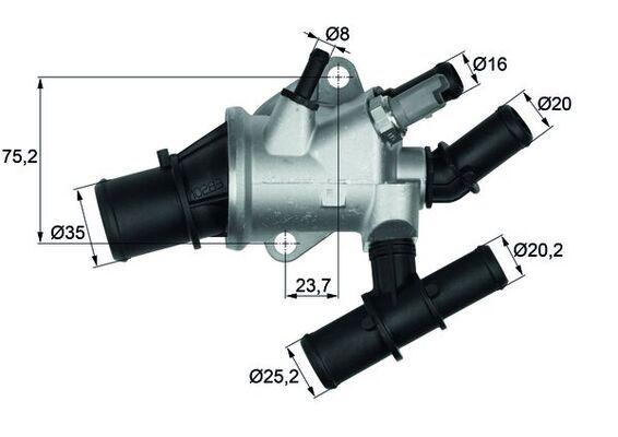 TERMOSTAT (KOMPLE) (88C) FIAT STILO (04-06)ALFA RO - MAHLE - OEM 60816681