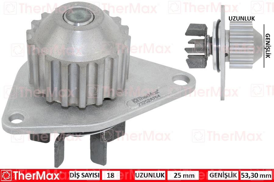 DEVIRDAIM SU POMPASI P106-P206-P207-P307-BIPPER-NEMO-PARTNER-BERLINGO-C2-C3-SAXO-XSARA 1.4 TU3JP-TU3A 1.4 8V MQP FIAT FIORINO 1.4 KFT.-KFV - THERMAX - OEM 1201.G0