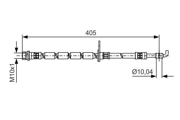 FREN HORTUMU ÖN SAĞ FORD FİESTA 08> (UZUNLUK: 393mm) - BOSCH - OEM 8V512078AD
