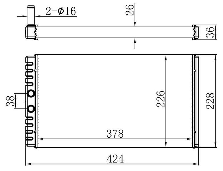 KALORİFER BRAZİNG HEATER A/M(378X230X26)150 G İŞ MAKİNASI FH 12 KOMPLE ALUMİNYUM - ORIS