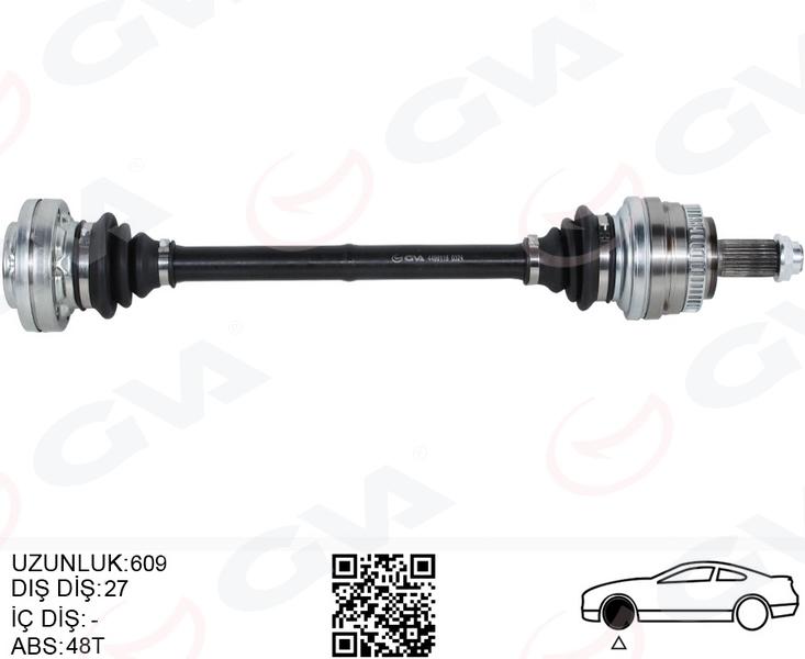 KOMPLE AKS ARKA SAĞ/SOL BMW E36 E46 (ABS`Lİ )(609MM) - GVA - OEM 33211227585