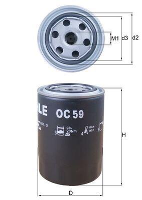 YAĞ FİLTRESİ Spin-on oil filter — MAHLE OC67 - MAHLE