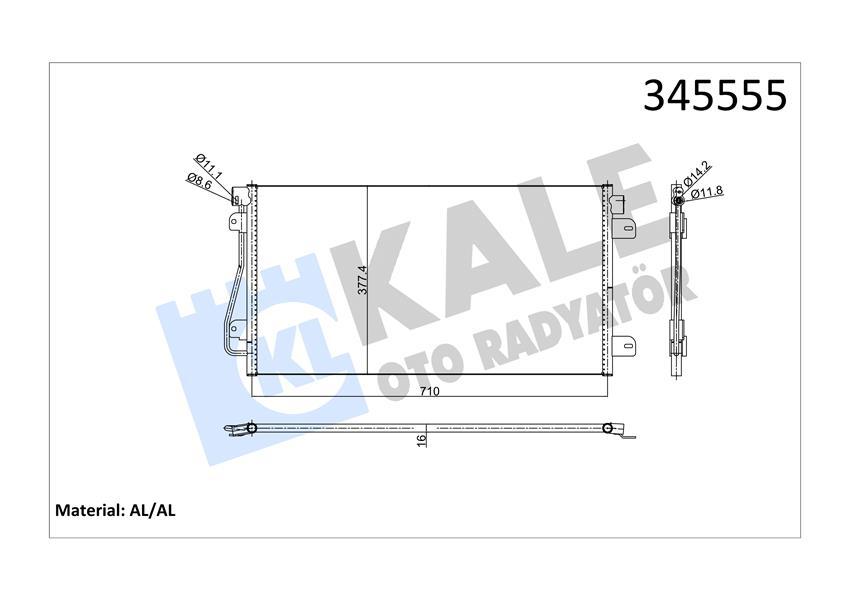 KLİMA RADYATÖRÜ RENAULT MASTER II 01>06 OPEL MO - KALE - OEM 7701049665