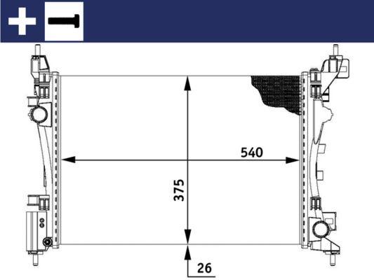 Kühlmittelkühler FIAT GRANDE PUNTO — MAHLE CR773000S - MAHLE