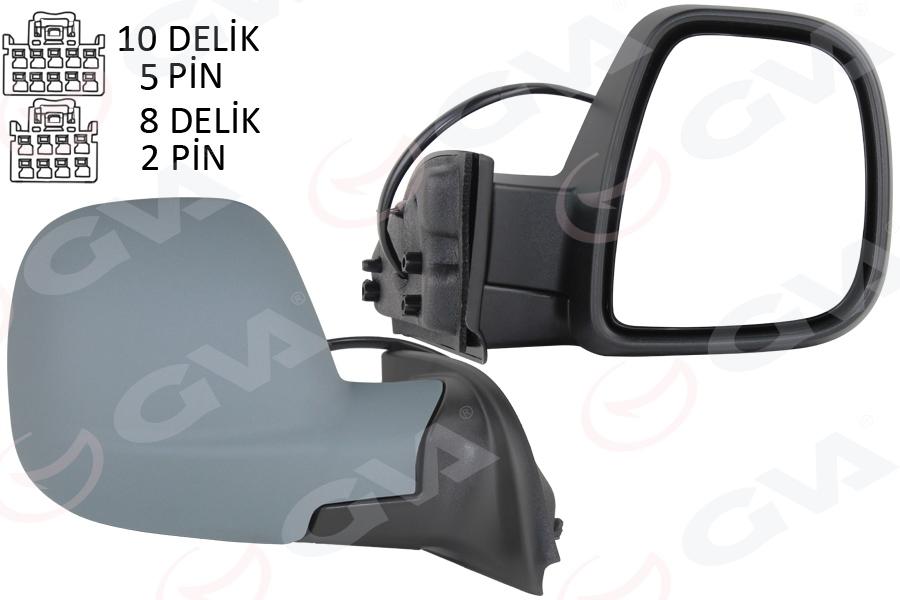 DIŞ DİKİZ AYNASI FIAT YENİ DOBLO COMBİ- CARG0 ELEKTRİKLİ ASTARLI REZİSTANSLI SAĞ (23-) - GVA - OEM 155303120