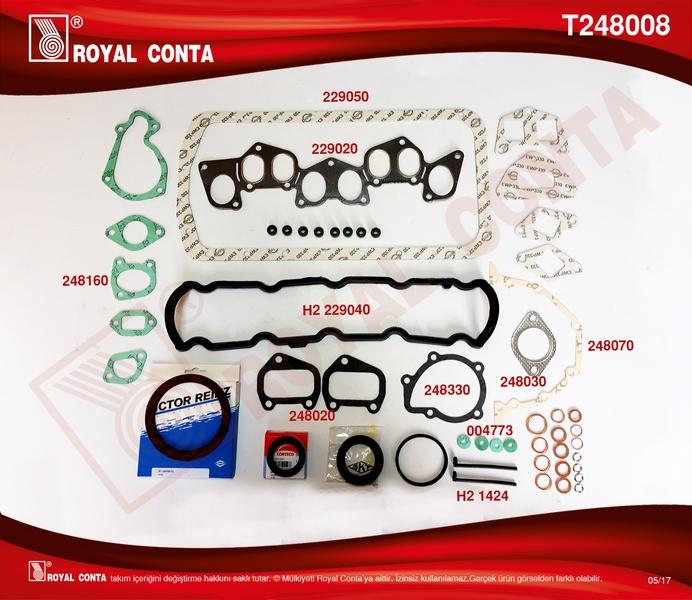 MOTOR TAKIM CONTA (SKT KEÇELİ) (SKC`SİZ) P205-P305-P306-PARTNER 1.8D (XUD7) - ROYAL - OEM 0197.37