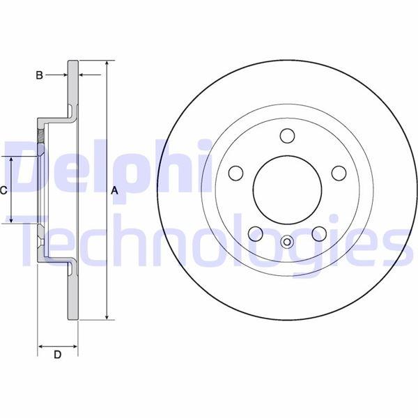 ARKA FREN AYNASI OPEL CORSA D 06>14 ADAM 14>19 CORSA E 14>19 (DOLU 264x70x5DL) - DELPHI - OEM 569418