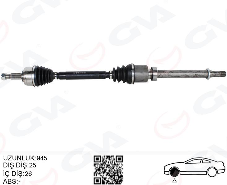 ÖN AKS SAĞ RENAULT MEGANE IV 1.3 Tce - 1.5 DCI (EURO 6) M-T (SNZ-TL4) (16-) - GVA - OEM 391000978R