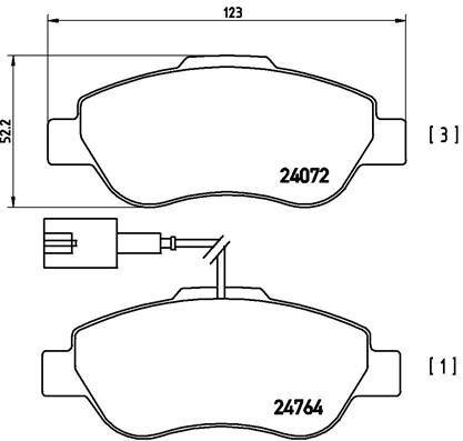 ÖN BALATA DOBLO 1.3-1.6-1.9 JTD 02=> FIORINO 1.3-1.4 MTJ 08=> FIAT 500 1.4 07=> - VALEO - OEM 7364636