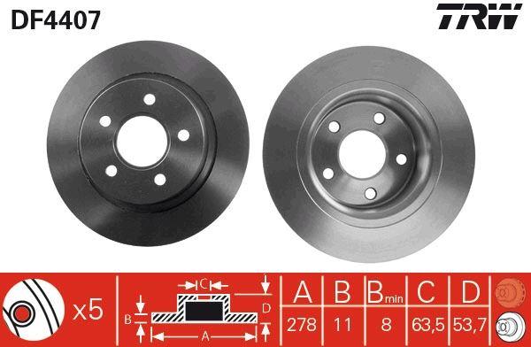 FREN DISKI ARKA DELIKSIZ TOURNEO CONNECT 2002- TRANSIT CONNECT 2002- - TRW - OEM 4367107