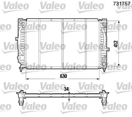 (x) RADYATÖR A4-A6-PASSAT 2.8 V6-2.5 TDI-2.4-2.6(96-06) (AC+KLİMASIZ+OTOM) (630x397x36) - VALEO - OEM 8D0121251L