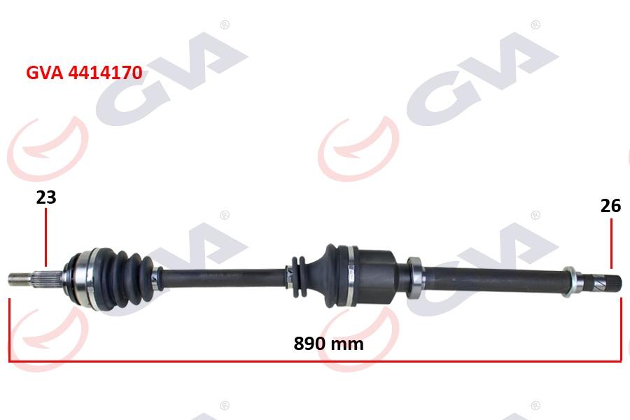 KOMPLE AKS SAĞ CLIO III (HB) 1.2 16V (05-12) (890mm) - GVA - OEM 8200378880