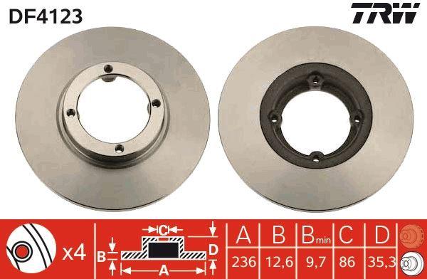 FREN DISKI ON 4D 236 mm CHEVROLET MATIZ SPARK 05- - TRW - OEM 96254392