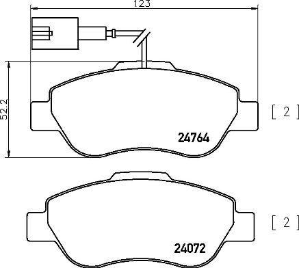 FREN BALATASI ÖN FIAT 500 07> FORD KA 09> - BREMBO - OEM 1778384