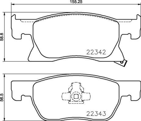 ÖN FREN BALATASI ASTRA K 16> (15 inc) (155.2x58.9x19.8) - BREMBO - OEM 95526566