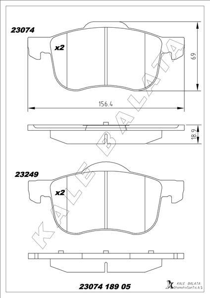 FREN BALATASI ON VOLVO S60 (04-10) S80 (98-06) V70 XC 90 2.5T-D5-T6 02=> V8 05=> (16INC) GDB1576 - KALE BALATA - OEM 8634921