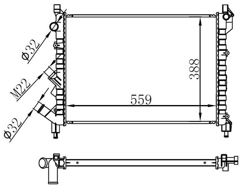 RADYATOR LAGUNA 1.8I 2.0I 94> 63832 MT (560X416X23) - ORIS - OEM 7701038237