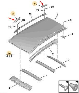 TAVAN BAR KAPAK — PSA 98177533XY - PSA - OEM 98177533XY