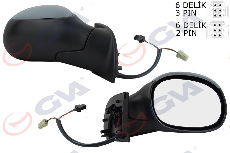 DIŞ DİKİZ AYNASI SAĞ C3 02> ELEKTRİKLİ+ISITMALI+ASTARLI+KONVEKS VM-501EHPR - GVA - OEM 8149.FP