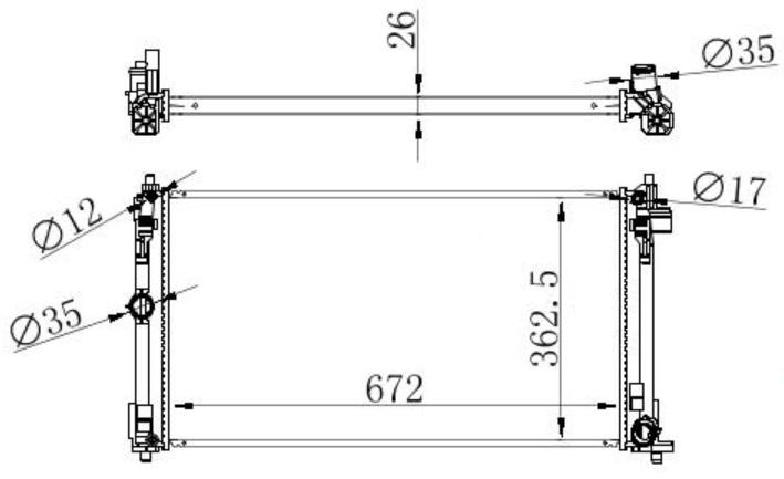 RADYATOR BRAZİNG A/M(672X362X26)CHR 1.2 TURBO 2017+ 5MM FİN - ORIS - OEM 16400