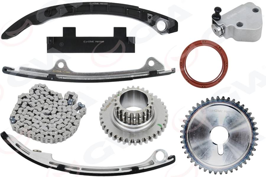 EKSANTRİK ZİNCİR SETİ NISSAN X-TRAIL 2,0L QR20 T30 01-06 2,5L QR25DE T30 01-06 / PRIMERA 2,0L QR20 P12 03-> (9 PARÇA) - BALANS ZİNCİRİ VE BALANS GERGİSİ YOK - GVA - OEM 130286N200