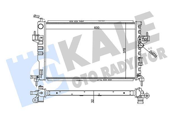 SU RADYATÖR CORSA C-COMBO C 1.7 Y17DT-Y17DTL (AC+KLİMASIZ+MEK) (540x375x26) - KALE - OEM 1300233