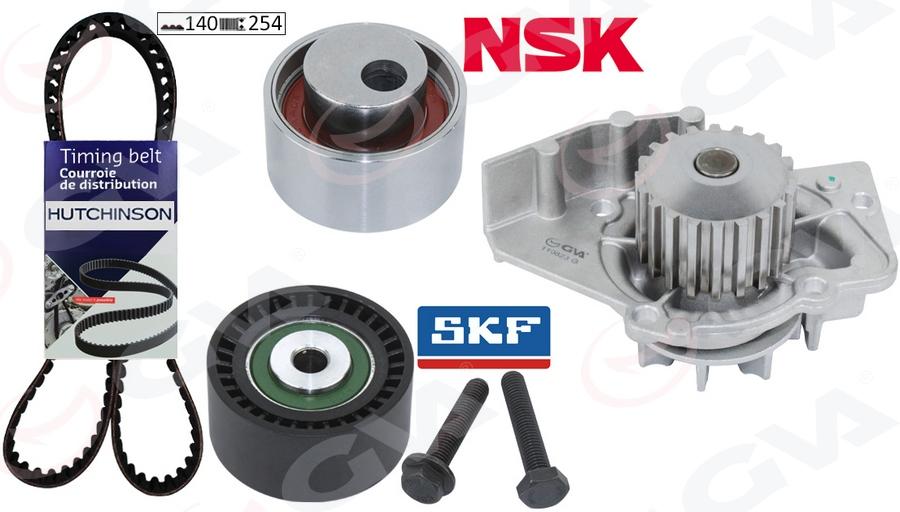 DEVİRDAİMLİ EKSANTRİK GERGİ KİTİ (140x254) PEUGEOT P206-306-PARTNER-EXPERT-BERLINGO-JUMPY-SCUDO 1.9D (98-) DW8 (T) - GVA - OEM 0831.58
