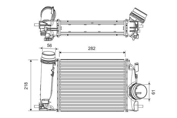 TURBO RADYATÖRÜ (INTERCOOLER) RENAULT MEGANE IV 16> TALISMAN 16> 1.5dCi KADJAR 18> 1.2TCe 1.5dCi NİSSAN QASHQAI II 13>20 1.5dCi (64x217x282) HAVA SOĞUTMALI - VALEO - OEM 144614EA0A