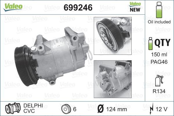 KLİMA KOMPRESÖRÜ MEGANE I 96> SCENIC I 96> MEGANE II 02>08 SCENIC II 02>08 QASHQAI (J10) 06>13 1.4 K4J 1.5dCi K9K 1.6 K4M 1.9dCi F9Q 2.0 F4R (12V 6 KANAL 125MM) - VALEO - OEM 8200470242