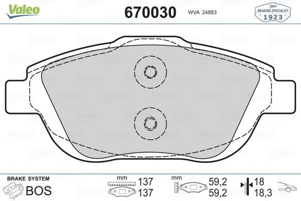 ON FREN BALATASI  PEUGEOT 2008 1.2/1.6D 15>/CITROEN C3 1.1/1.4/1.6/1.4D/1.6D 09>/C3 AIRCROSS 1.2/1.6D/1.6 17>/C3 PICASSO 1.6/1.6D 09>/DS3 1.6 10> - VALEO - OEM 9866880680