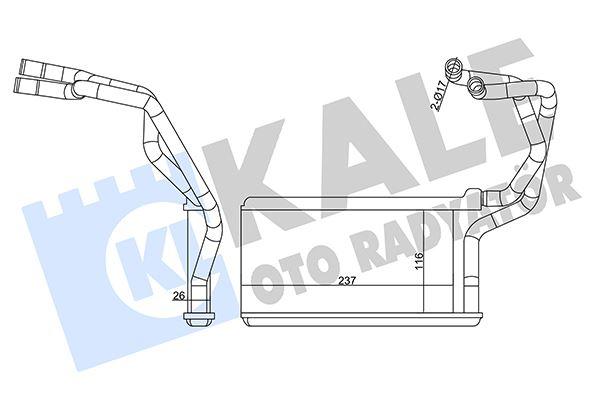 KALORIFER RADYATORU 116×237.5X26 BRAZING AL/AL BORULU MITSUBISHI L200 CR 06- TRITON - KALE - OEM 7801A382