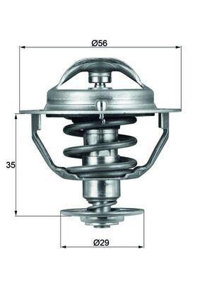 TERMOSTAT (82 °C - CONTALI) TOYOTA COROLLA 1,4L 1NDTV NDE120 04-06 / YARIS 1,3L 2NZ-FE NCP10 99-05 1,4L 1NDTV NLP90 06-12 /AVENSIS 2,0L 1CD-FTV CDT220 CDT250 99-08 - MAHLE - OEM 9091603093